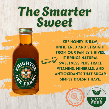 KBF'S 100% Pure, Raw & Unfiltered Honey Glass Bottles